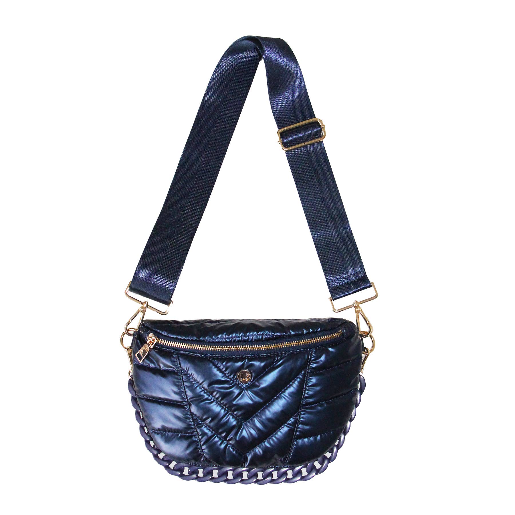 Nina puffer Crossbody Shoulder Belt Bag Sapphire Navy Blue
