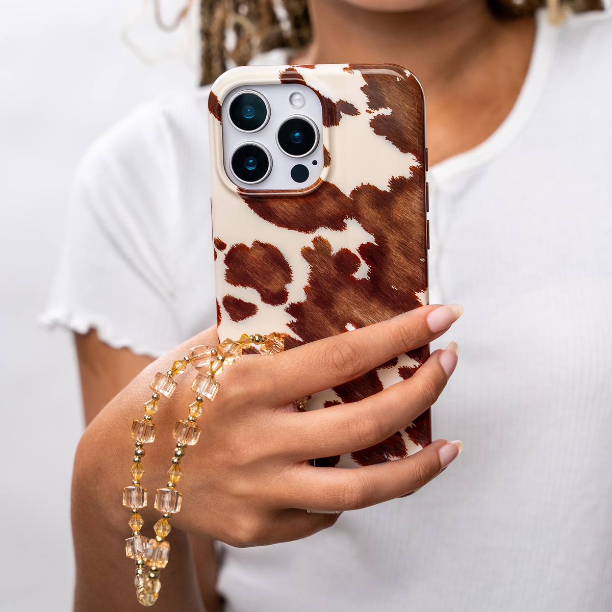 Phone Charm Wristlet - Nude Cube
