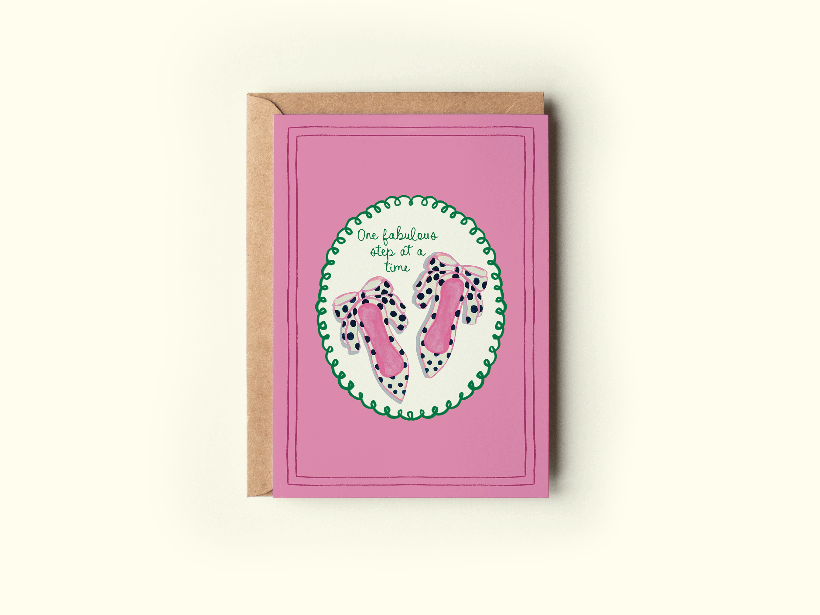 One Fabulous Step At a Time Shoes Fashion Greeting Card