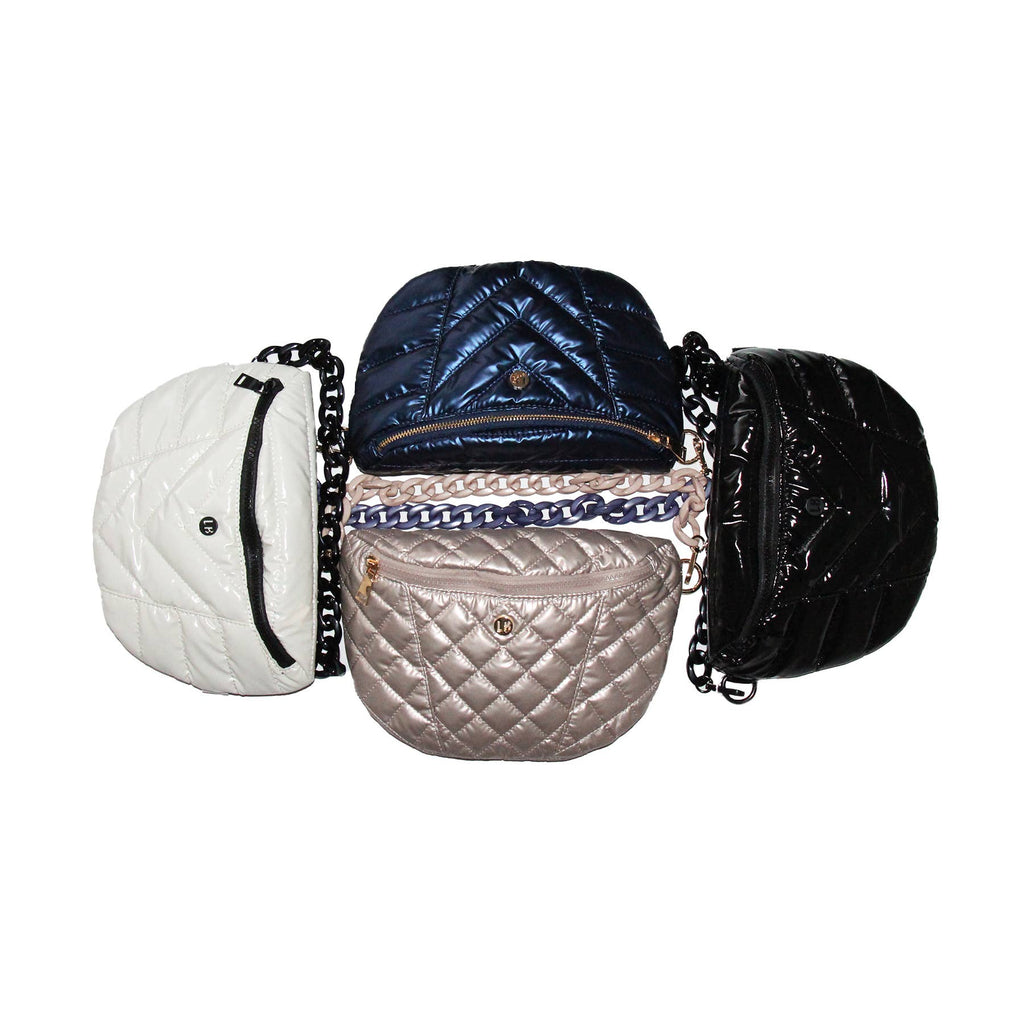 Nina puffer Crossbody Shoulder Belt Bag Sapphire Navy Blue