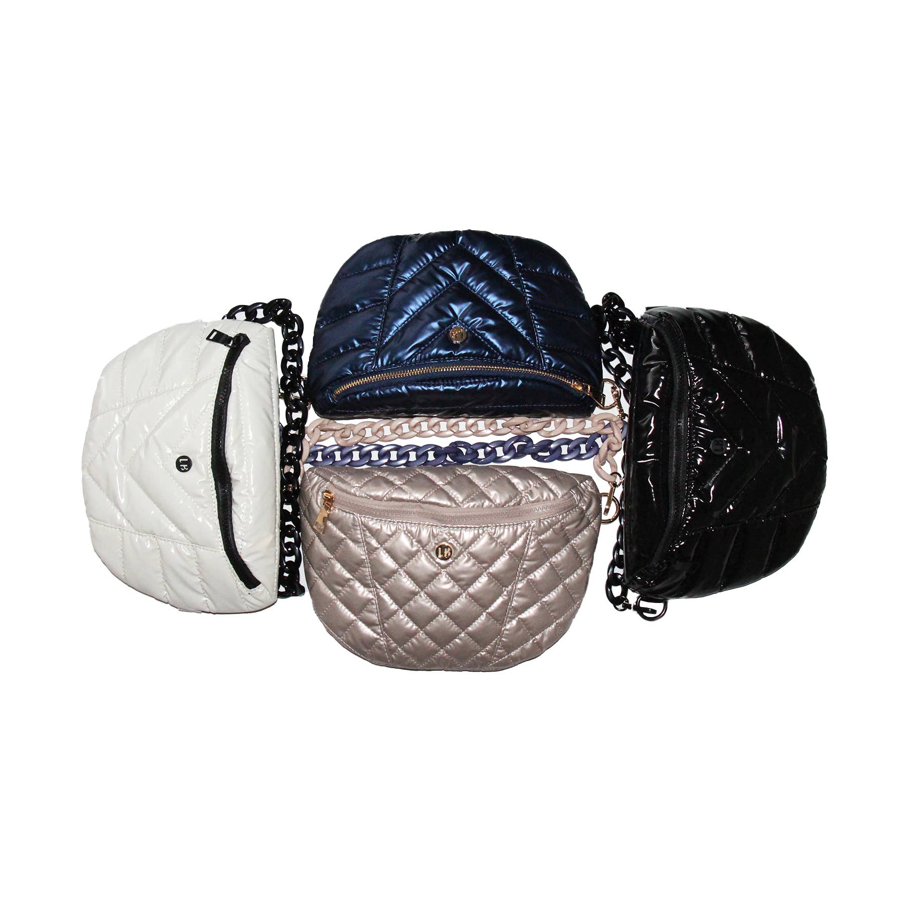 Nina puffer Crossbody Shoulder Belt Bag Sapphire Navy Blue