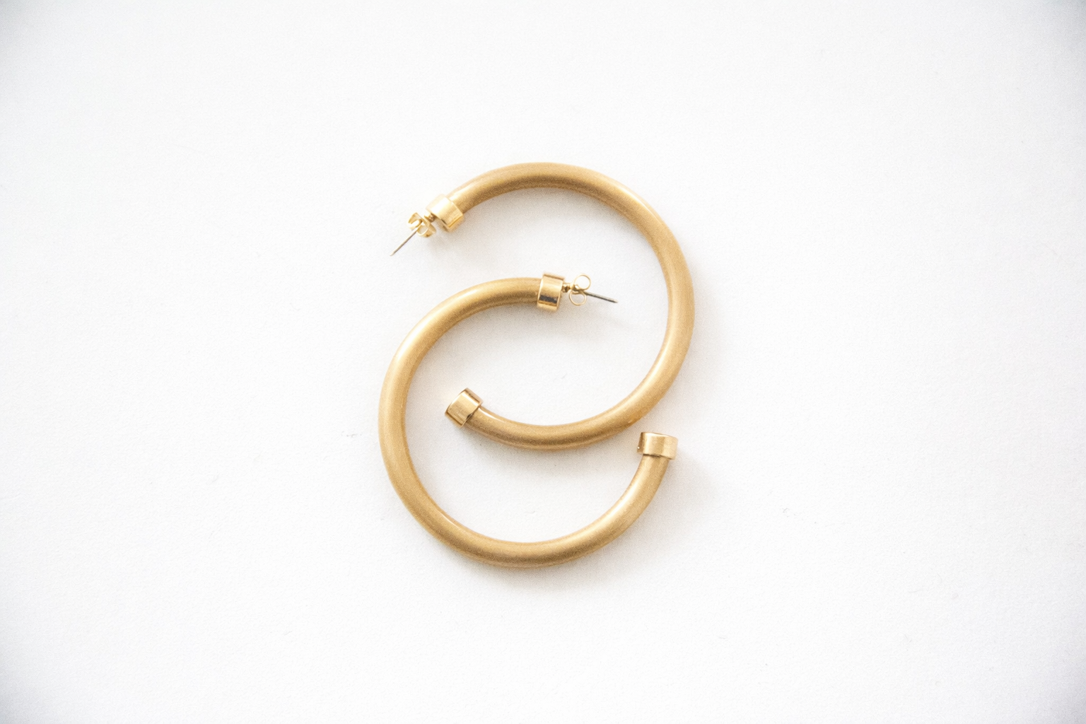 Brushed Gold Lightweight Hoop Earrings