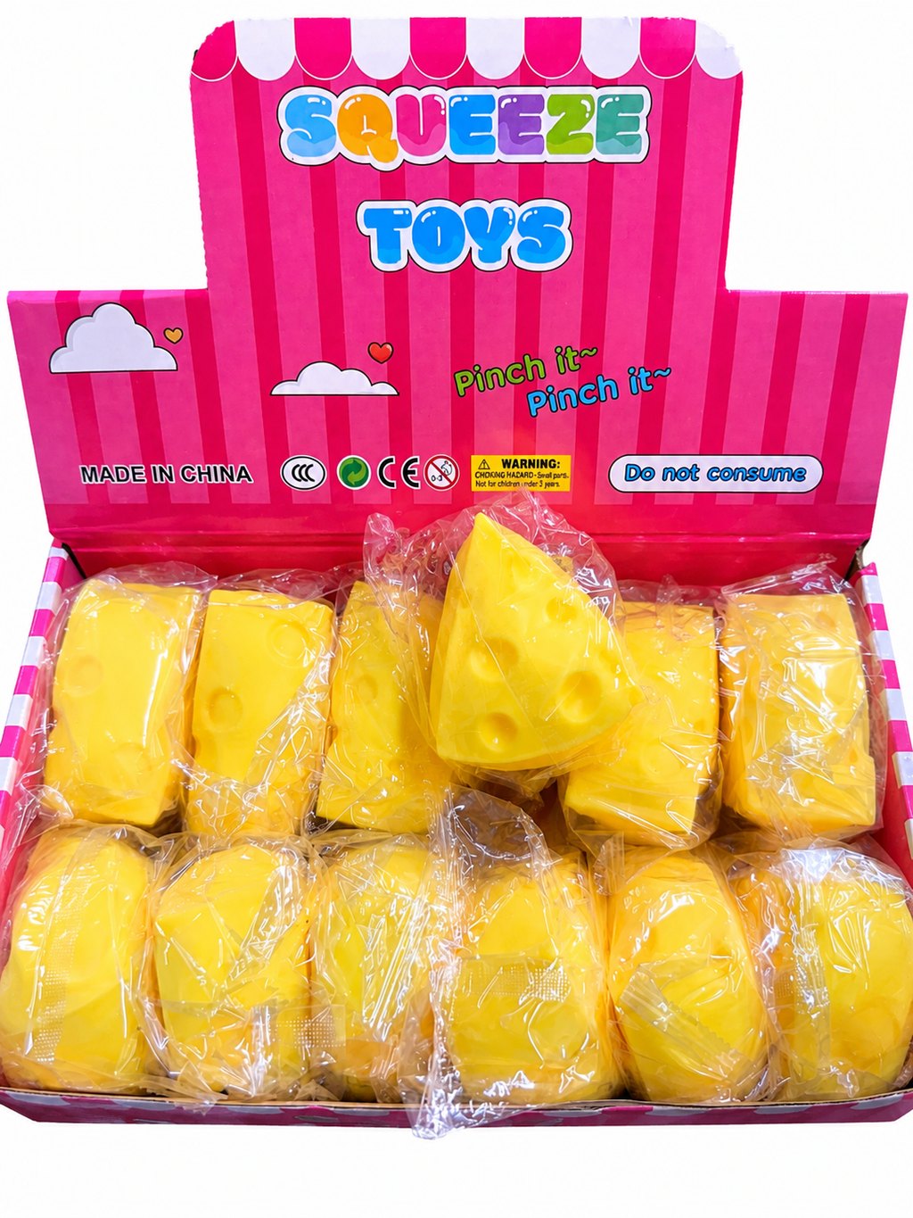 Cheese Cube Slow-Rise Squishy Fidget Toy