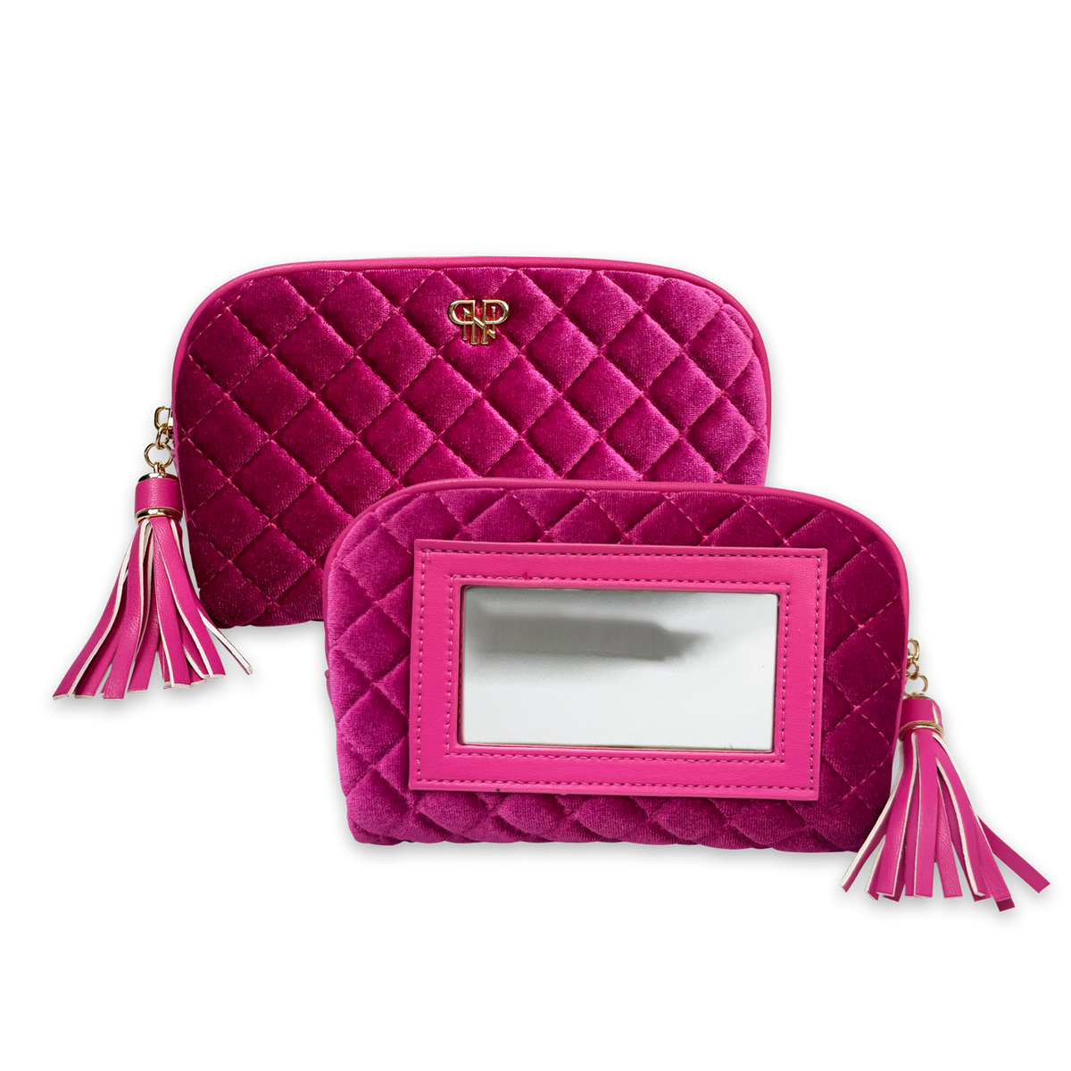 Glam Makeup Case Fuchsia Velvet - PurseN