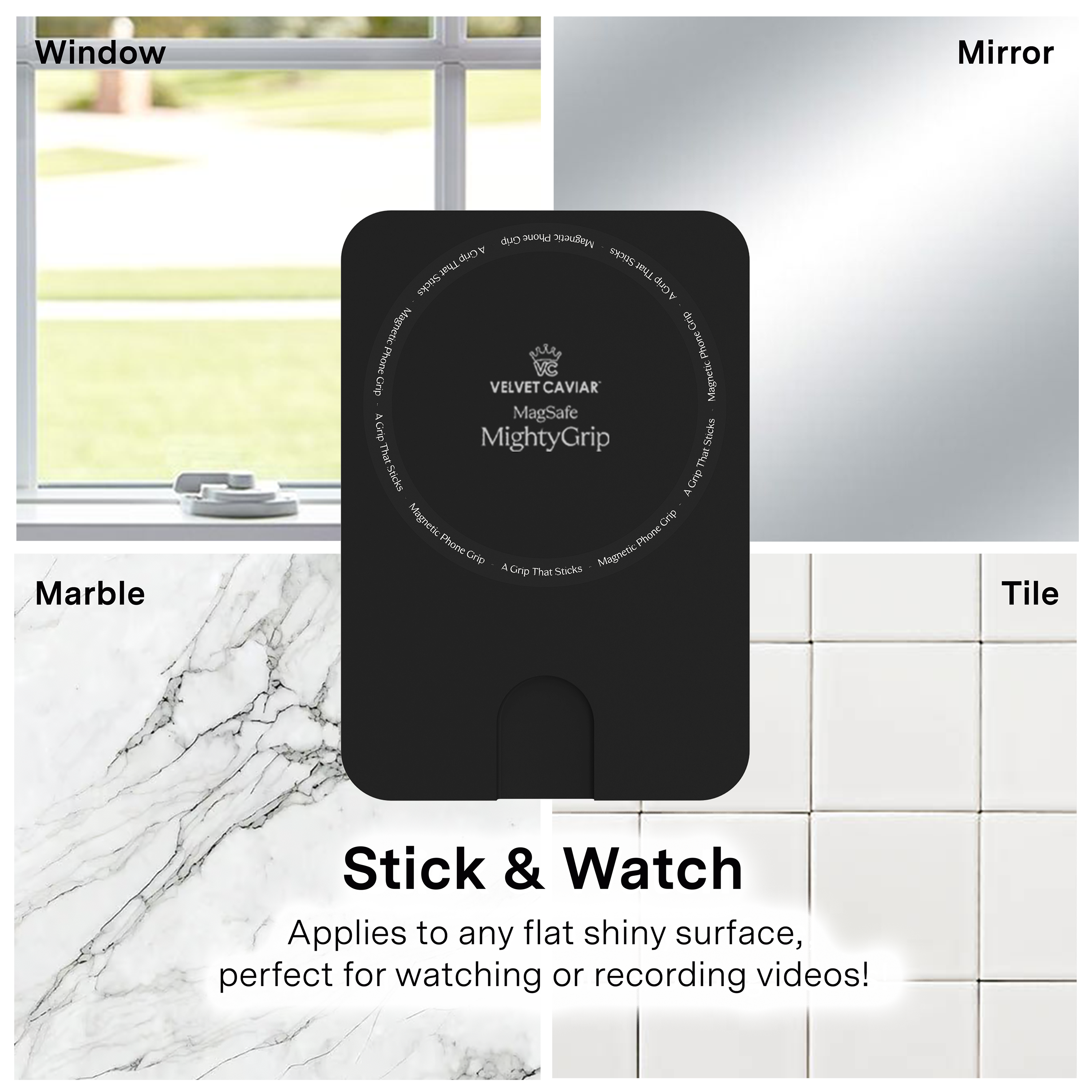 Magnetic Suction Phone Mount- Black