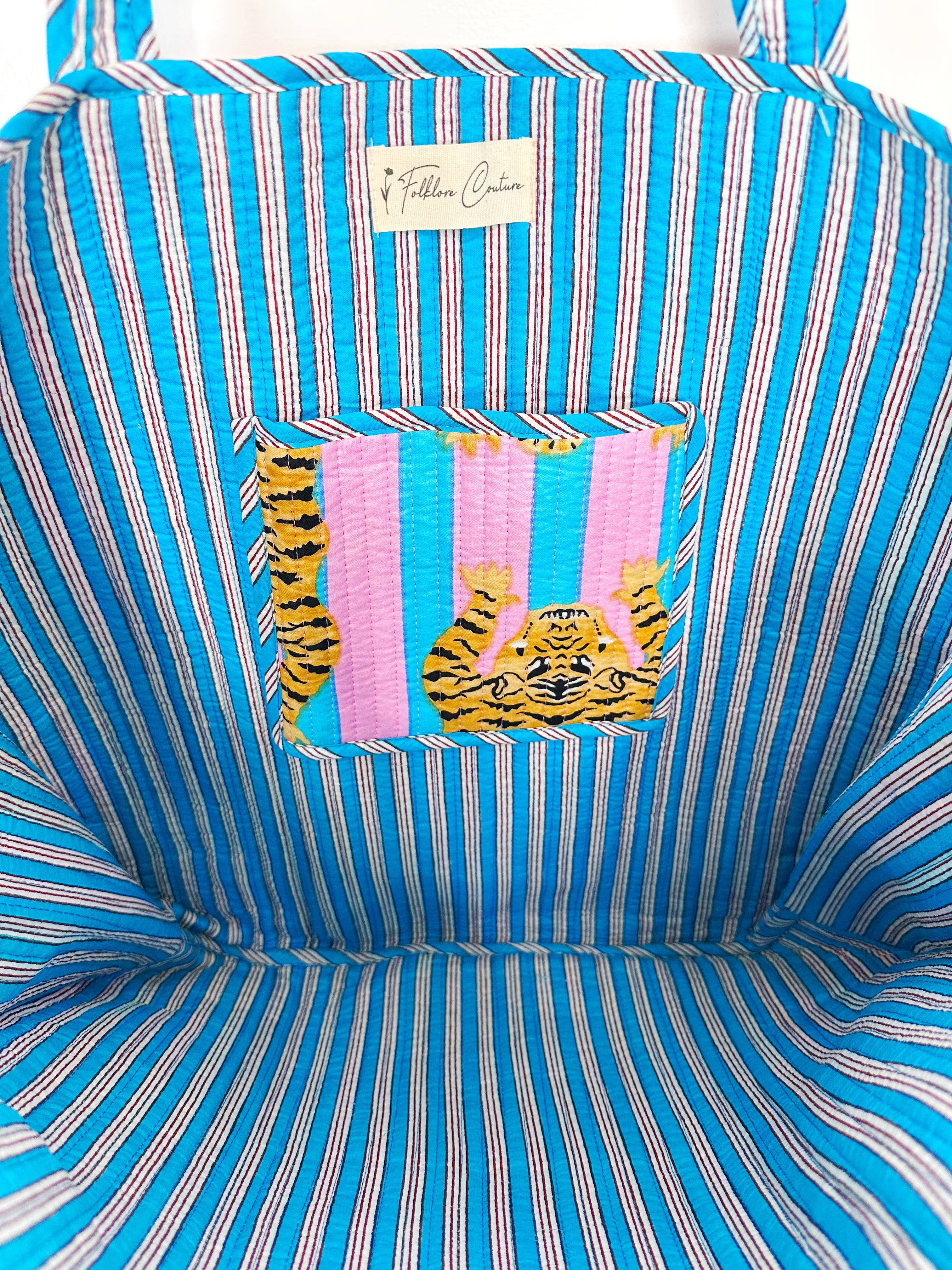 Quilted Travel Tote | Cotton Candy Tiger