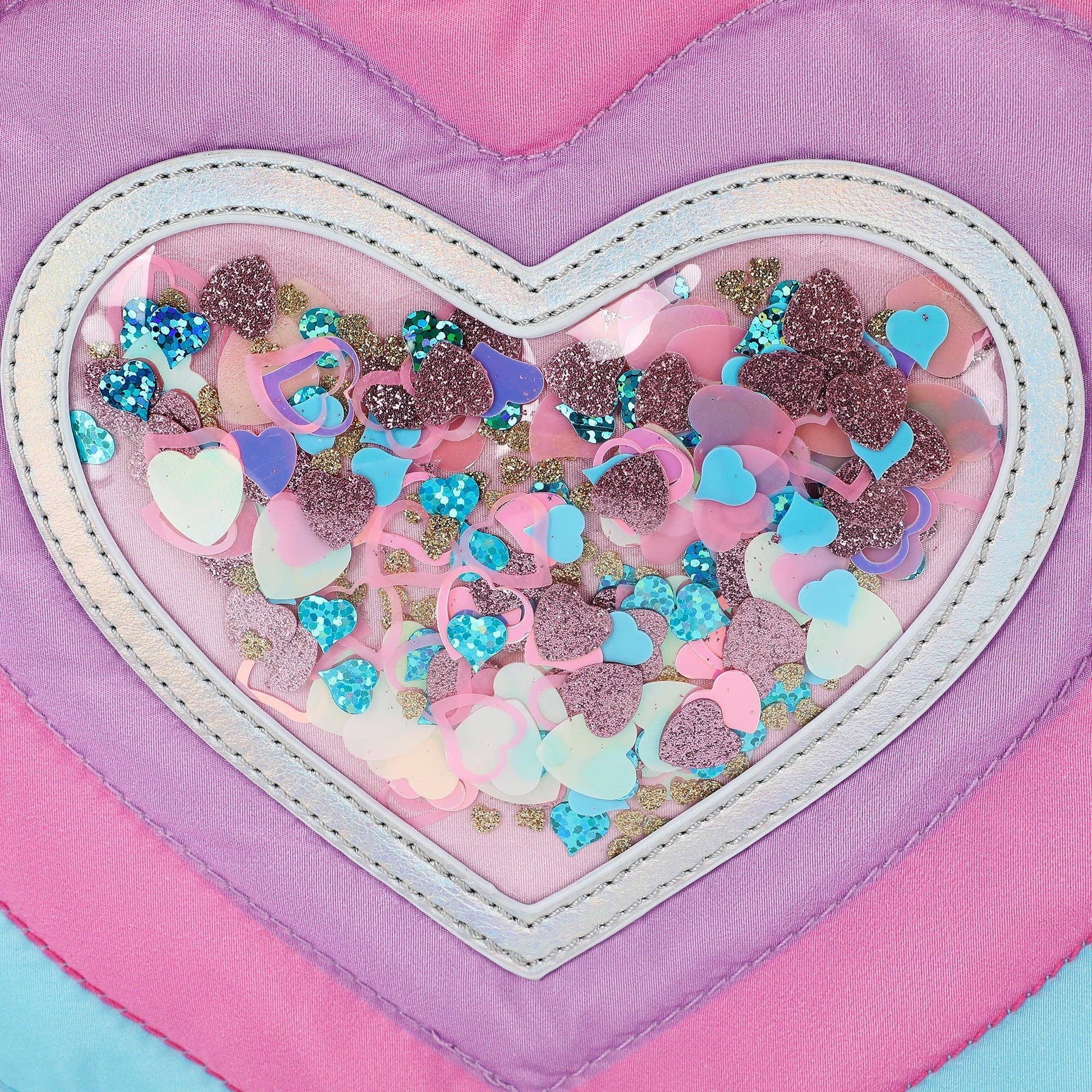 "Taylor" Quilted Hearts Confetti Pencil Pouch