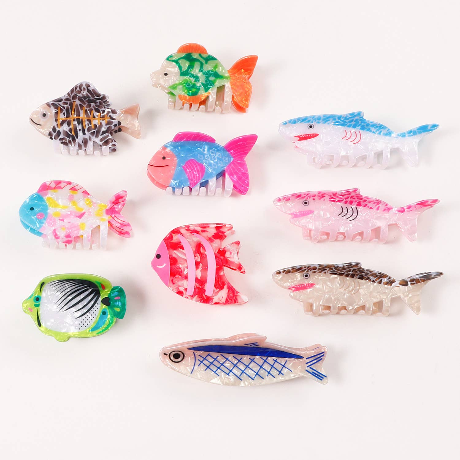 Marine Animal Series Tropical Fish & Shark Hair Claw Clips